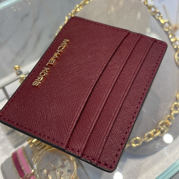 MICHAEL KORS
Large Pebbled Leather Card Holder Case
Dark Cherry 
NWT - Picture 11 of 16